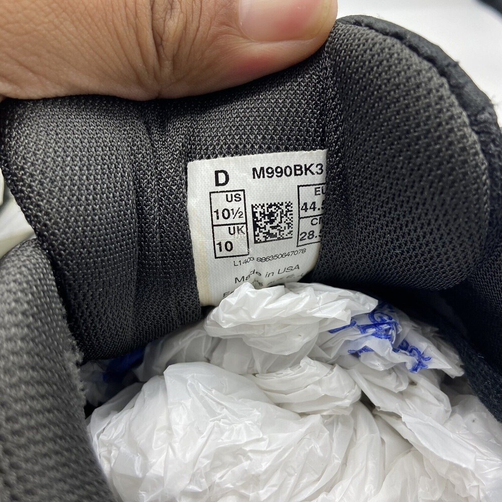 New Balance 990V3 Made In The USA Black M990BK3 Mens Size 10.5 Black 990 V3 - Picture 7 of 7